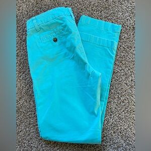 Turquoise women's straight leg pants